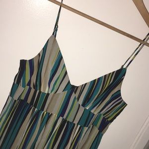 Multi color striped long formal dress